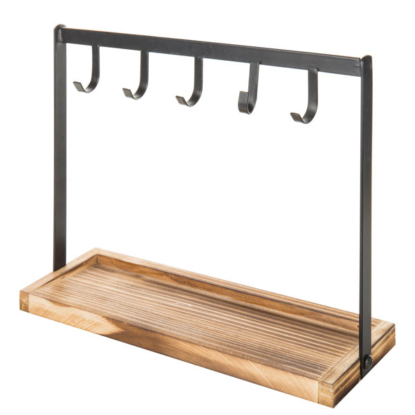 MyGift Tabletop Display Hooks with Wood Tray Wayfair